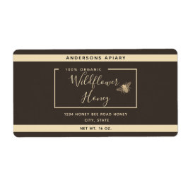 Minimale moderne honingbijenhoningpot etiket