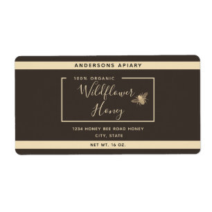 Minimale moderne honingbijenhoningpot etiket