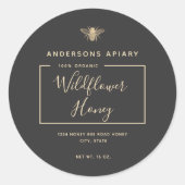 Minimale moderne honingbijenhoningpot ronde sticker (Voorkant)