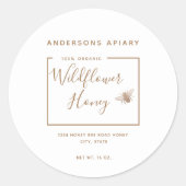 Minimale moderne honingbijenhoningpot ronde sticker (Voorkant)