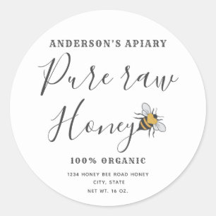 Minimale moderne honingbijenhoningpot ronde sticker