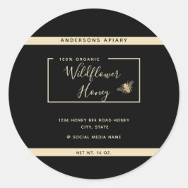 Minimale moderne honingbijenhoningpot ronde sticker
