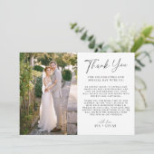 Minimale moderne horizontale trouwfoto bedankkaart (Staand voorkant)