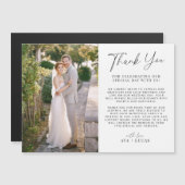 Minimale moderne horizontale trouwfoto Dank u Magnetische Uitnodiging (Voorkant / Achterkant)