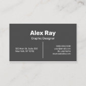 Minimale moderne houtskool wit visitekaartje (Achterkant)