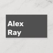 Minimale moderne houtskool wit visitekaartje (Voorkant)