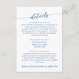Minimale Moderne Huwelijksdetails Hotelinformatie Informatiekaartje