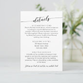 Minimale Moderne Huwelijksdetails Hotelinformatie Informatiekaartje (Staand voorkant)