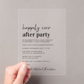 Minimale moderne huwelijksreceptie acryl uitnodigingen (Insitu (Draagbaar))