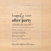 Minimale moderne huwelijksreceptie acryl uitnodigingen (Voorkant)