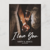 Minimale Moderne ik hou van je foto invoegen Briefkaart (Voorkant)