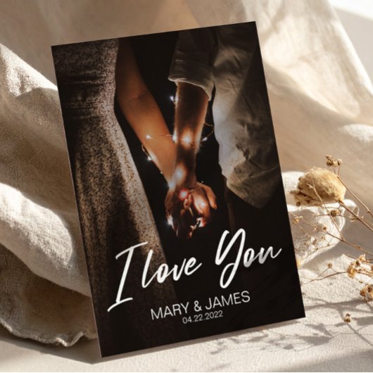 Minimale Moderne ik hou van je foto invoegen Briefkaart