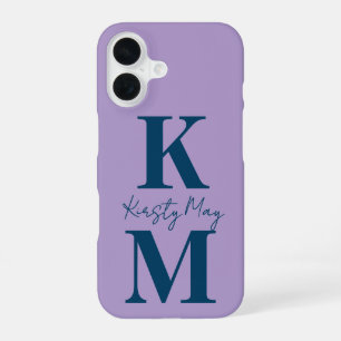 Minimale Moderne Initiaal Namen Personaliseerbaar iPhone 16 Hoesje