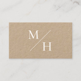Minimale moderne Initialen Monogram Kraft Visitekaartje
