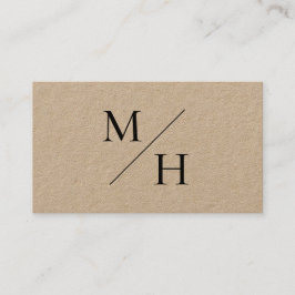 Minimale moderne Initialen Monogram Kraft Visitekaartje