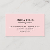 Minimale moderne Initialen monogram roze Visitekaartje (Achterkant)