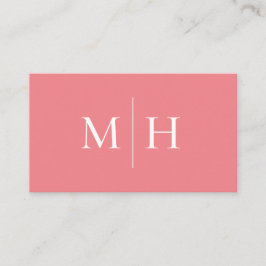 Minimale moderne Initialen monogram roze Visitekaartje