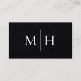 Minimale moderne Initialen Monogram zwart Kraft Visitekaartje