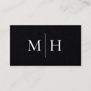 Minimale moderne Initialen Monogram zwart Kraft Visitekaartje