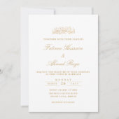 Minimale moderne initiële gouden script moslim bru kaart (Voorkant)
