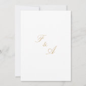 Minimale moderne initiële gouden script moslim bru kaart (Achterkant)