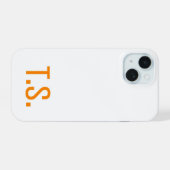 Minimale Moderne Initiële Monogram Initiaal Oranje iPhone 15 Case (Achterkant horizontaal)