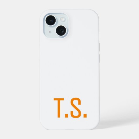 Minimale Moderne Initiële Monogram Initiaal Oranje iPhone 15 Case (Achterkant)
