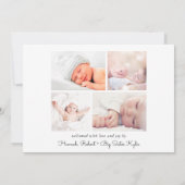 Minimale moderne introductiefoto 5 geboorte aankondiging (Achterkant)