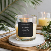 Minimale moderne kaarsen productlabel vierkante sticker