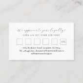 Minimale moderne Kaart op aangepast monogram zwart Klantenkaartje (Achterkant)