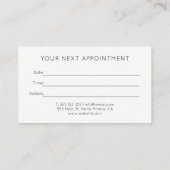 Minimale moderne kalligrafie afsprakenkaartje (Achterkant)