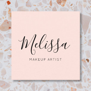 Minimale moderne kalligrafie Blush Pink Vierkante Visitekaartje