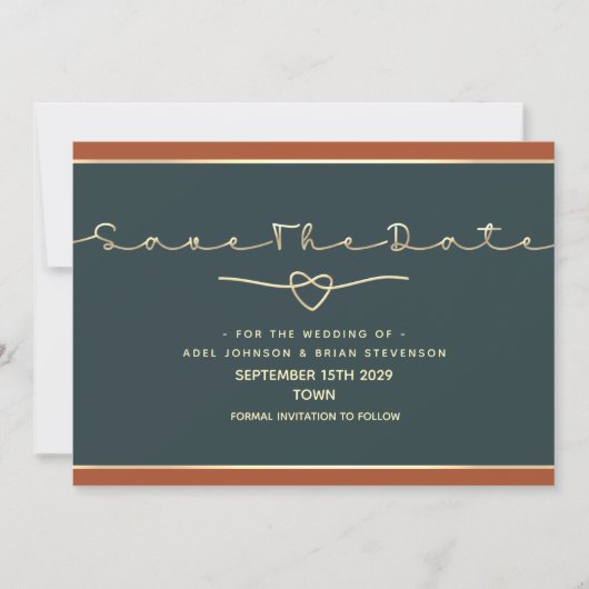 Minimale moderne kalligrafie-bruiloft bespaart de save the date (Voorkant)