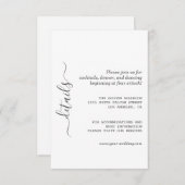 Minimale moderne kalligrafie details informatiekaartje (Voorkant / Achterkant)