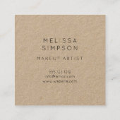 Minimale moderne kalligrafie Kraft Vierkante Visitekaartje (Achterkant)