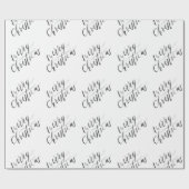 Minimale, moderne kalligrafie, prettige kerst cadeaupapier (Vlak)