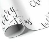 Minimale, moderne kalligrafie, prettige kerst cadeaupapier (Rol Hoek)