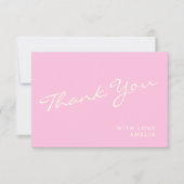 Minimale moderne kalligrafie Roze naam Hartelijk d Bedankkaart (Voorkant)