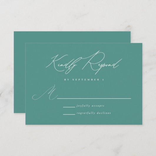 Minimale moderne kalligrafie RSVP (Voorkant / Achterkant)