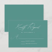 Minimale moderne kalligrafie RSVP Kaartje (Voorkant / Achterkant)