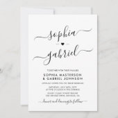 Minimale moderne kalligrafie script monogram bruil kaart (Voorkant)