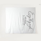 Minimale moderne kalligrafie Verloving achtergrond Wandkleed (Voorkant (horizontaal))