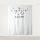 Minimale moderne kalligrafie Verloving achtergrond Wandkleed (Voorkant)