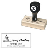 Minimale moderne kalligrafie Vroegere kerst Rubberstempel (Gestempeld)