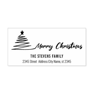 Minimale moderne kalligrafie Vroegere kerst Rubberstempel