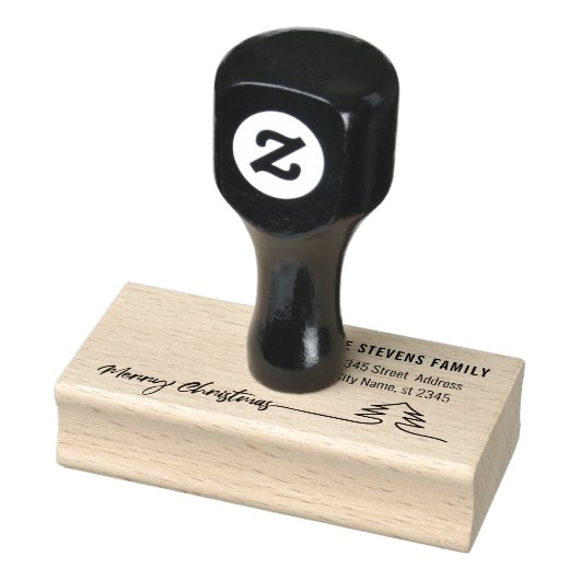 Minimale moderne kalligrafie Vroegere kerst Rubberstempel (Stempel)