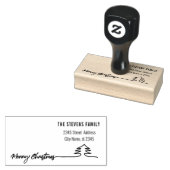 Minimale moderne kalligrafie Vroegere kerst Rubberstempel (Gestempeld)
