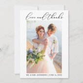 Minimale moderne kalligrafie-weduwfotoliefhebbers bedankkaart (Voorkant)