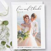 Minimale moderne kalligrafie-weduwfotoliefhebbers bedankkaart