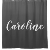 Minimale moderne kalligrafie, zwart wit douchegordijn (Voorkant)